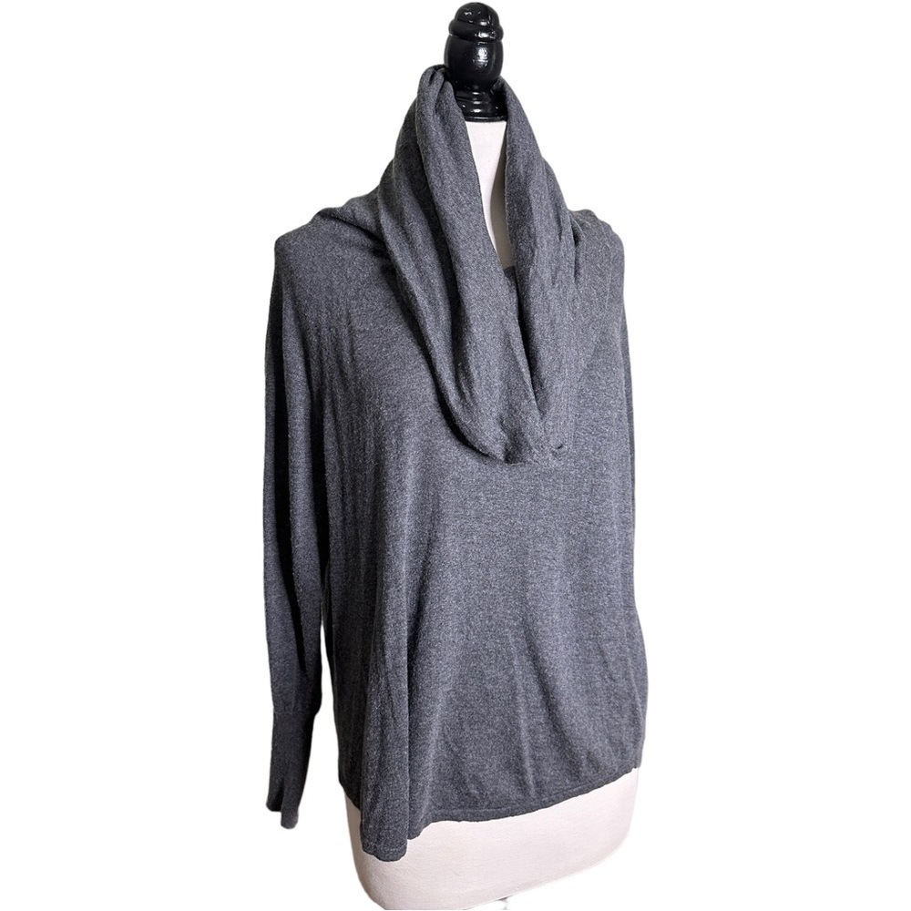 Joie Super Cowel Gray Turtleneck Nylon Rayon Wool Cashmere Blend Sweater M